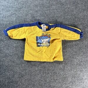 Nike Shirt Boys 18-24 Months Yellow Basketball Ringer Graphic Tee Sports